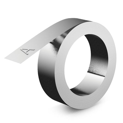 Dymo -  Reliefe  zelfklevend aluminium 12mm zilver | 10 stuks