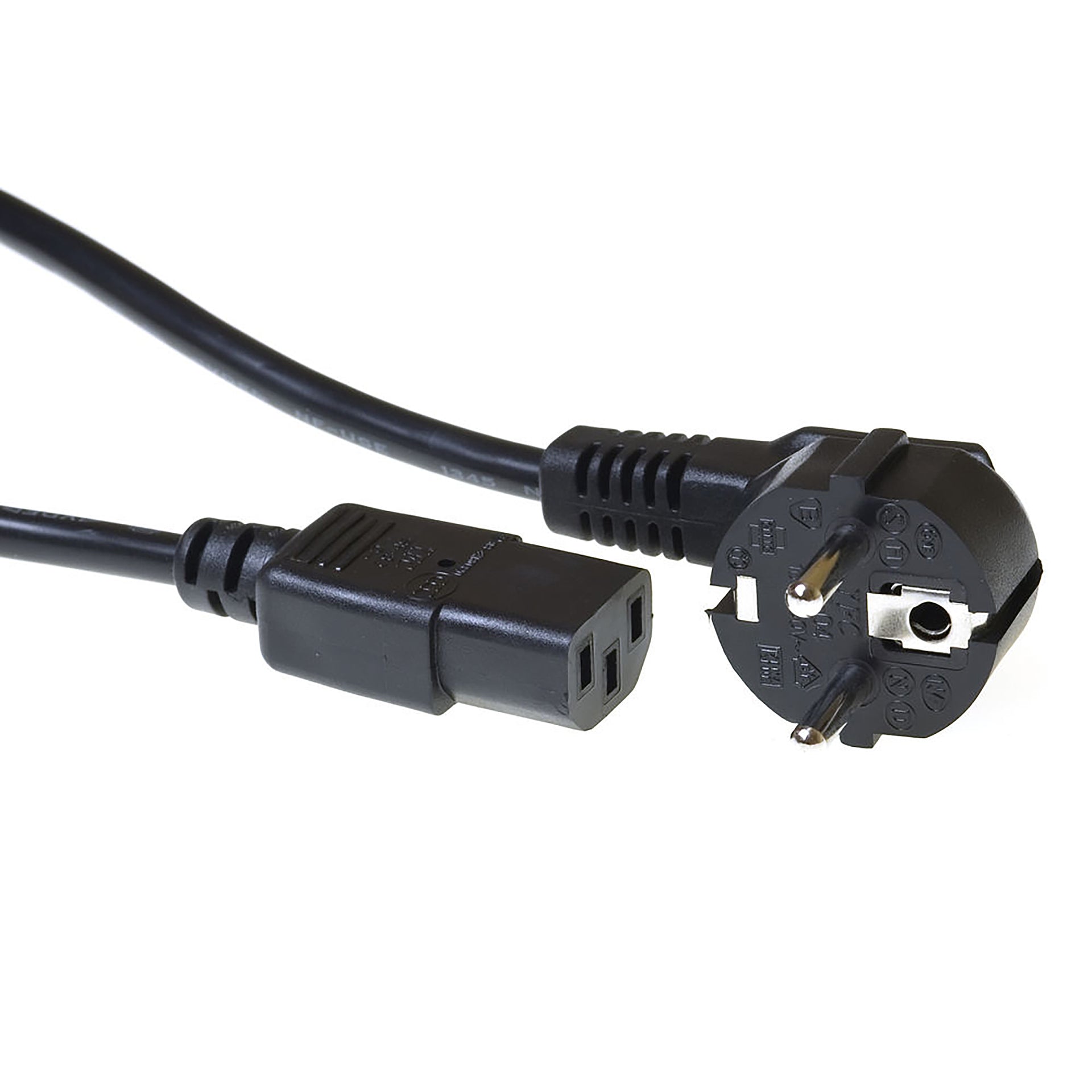 ACT -   Netsnoer CEE 7/7 male (haaks) C13 zwart 3 m