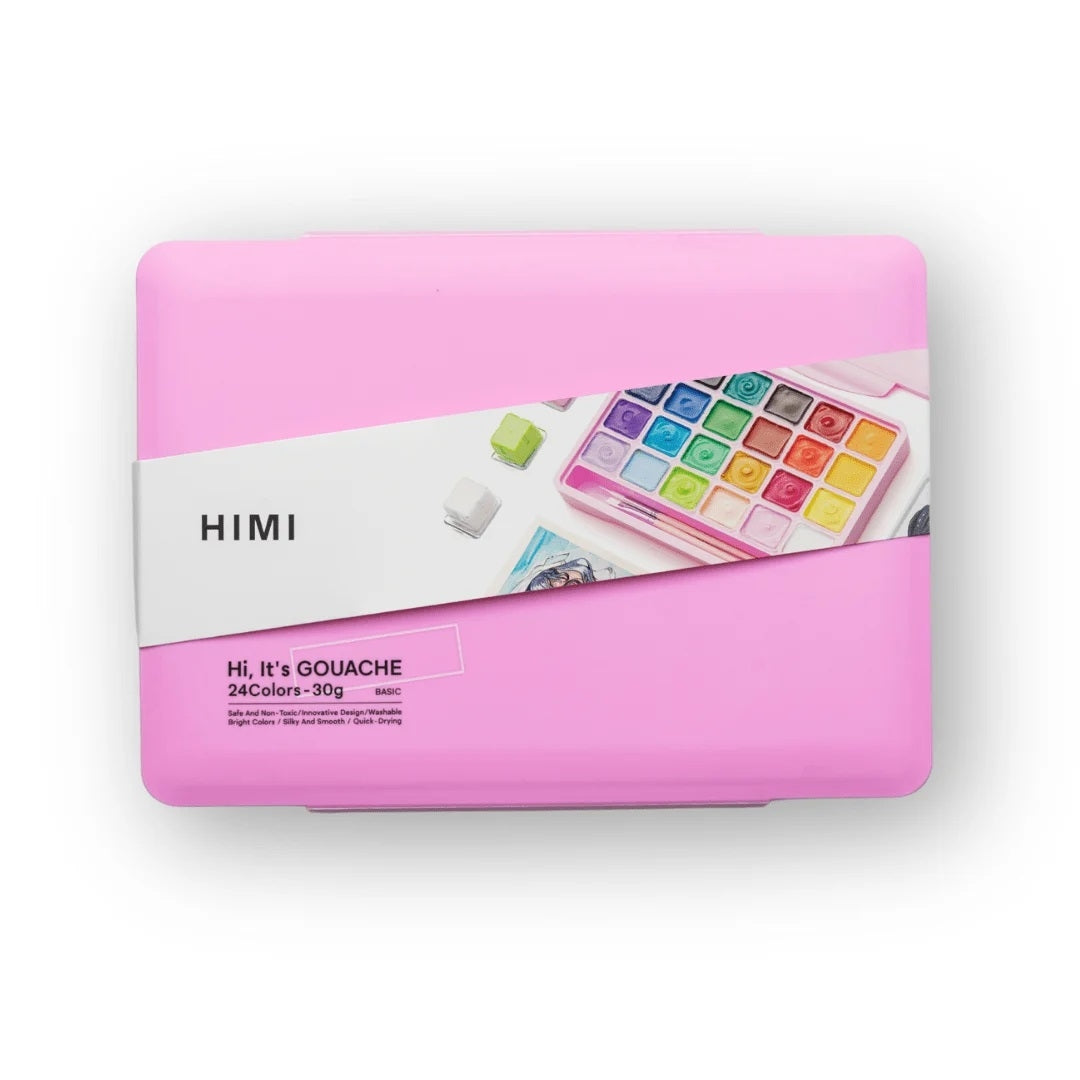 HIMI - Gouache 24 Farben 30gr Box rosa
