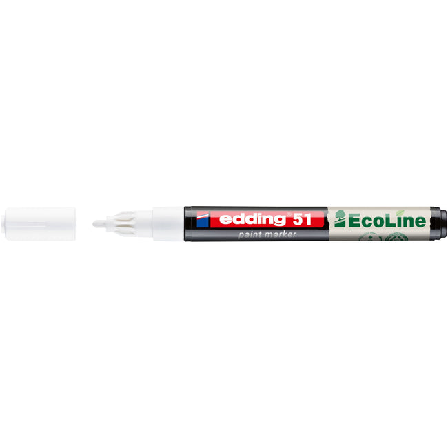 Edding EcoLine -  Paintmarker edding 51 eco waterbasis 1-2mm wit