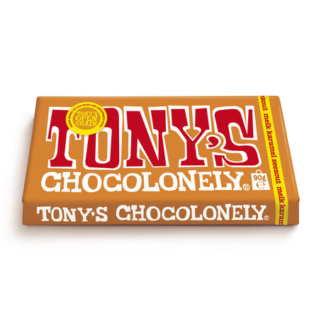 Tony's Chocolonely -  Chocolade tony chocolonely melk karamel zee 90gr | 21 stuks