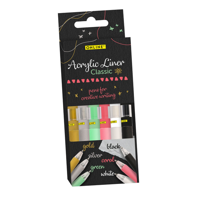 Eurostyle - Liner acrilico online classico assortito 6 pezzi