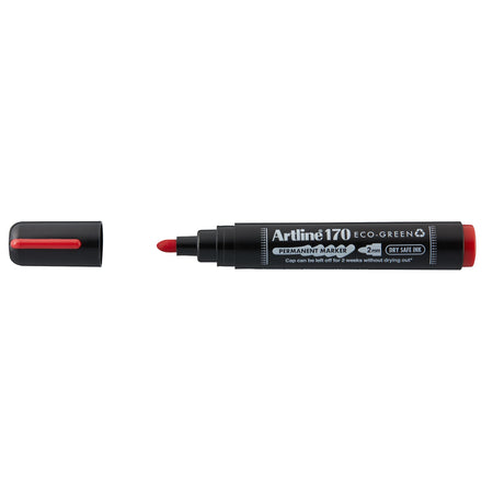 Artline - Pennarello indelebile 170 eco rotondo m rosso | 12 pezzi