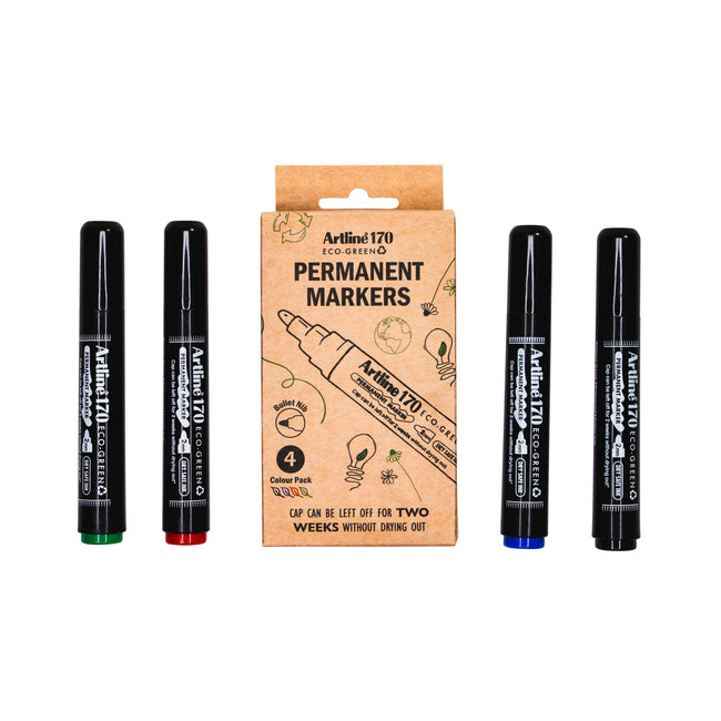 Artline -  Permanent marker  170 eco rond m ass 4st | 12 stuks