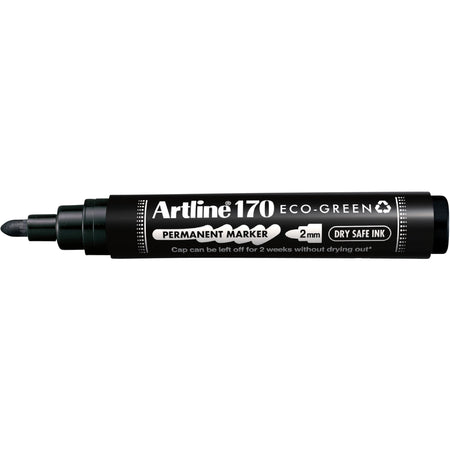 Artline - Pennarello indelebile 170 eco rotondo m nero | 12 pezzi