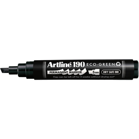 Artline - Pennarello indelebile 190 eco inclinato 2-5mm nero | 12 pezzi