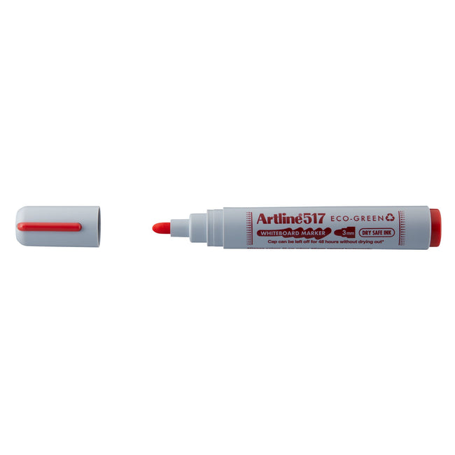 Artline - Rotulador para pizarra blanca 517 eco redondo medio rojo | 12 piezas