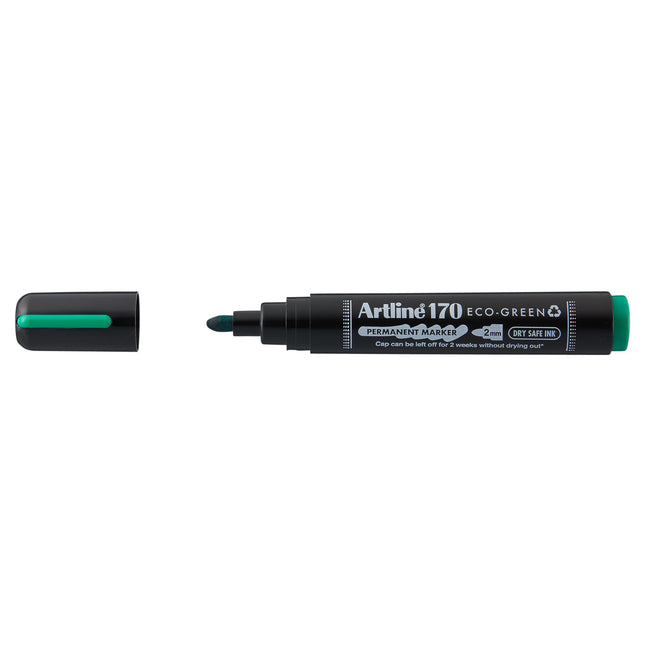 Artline - Rotulador permanente 170 eco redondo m verde | 12 piezas