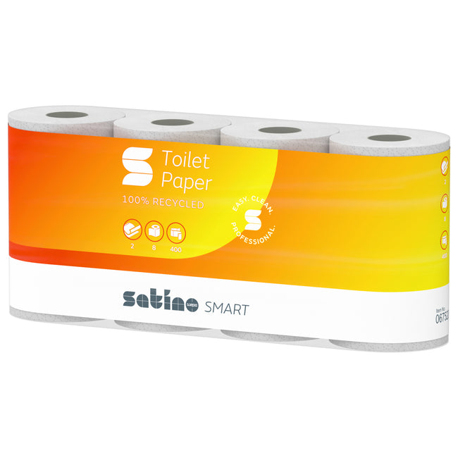 Satino by WEPA - Papel higiénico satino mt1 smart 2 capas blanco 067520 | 6 piezas