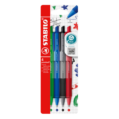 Stabilo -  Balpen pointball colorful ass blist à 4st | 5 stuks