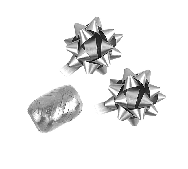 Haza -  Polyband combi set zilver 1 ei 2 rozetten | 25 stuks