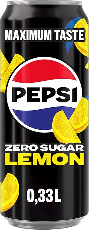 Pepsi -  Zero Sugar Lemon frisdrank, blik van 33 cl, pak van 12 stuks