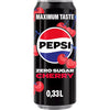 Pepsi -  Zero Sugar Cherry frisdrank, sleek blik van 33 cl, pak van 12 stuks