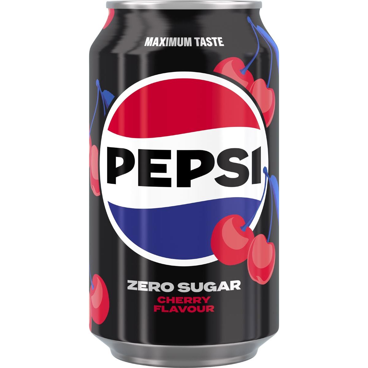 Pepsi - zéro sucre cerise soda, boîte de 33 cl, pack de 24 pièces