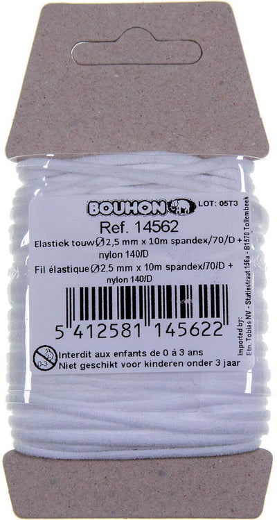 Bouhon -   elastiek touw, nylon, ft 2,5 mm x 10 m, op blister
