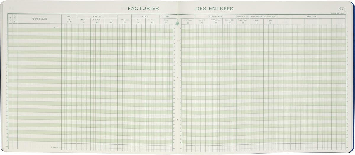Exacompta - moduli acquisto con IVA, ft 27 x 32 cm, francese