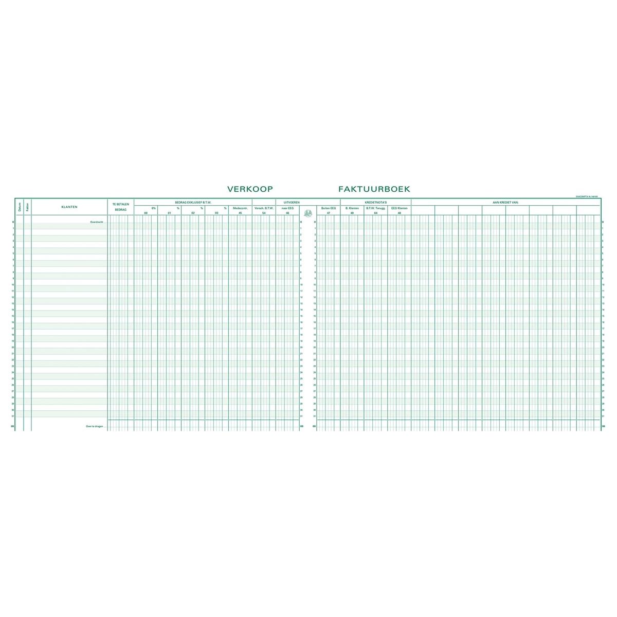 Exacompta - register verkoop, ft 27 x 32 cm, Nederlandstalig