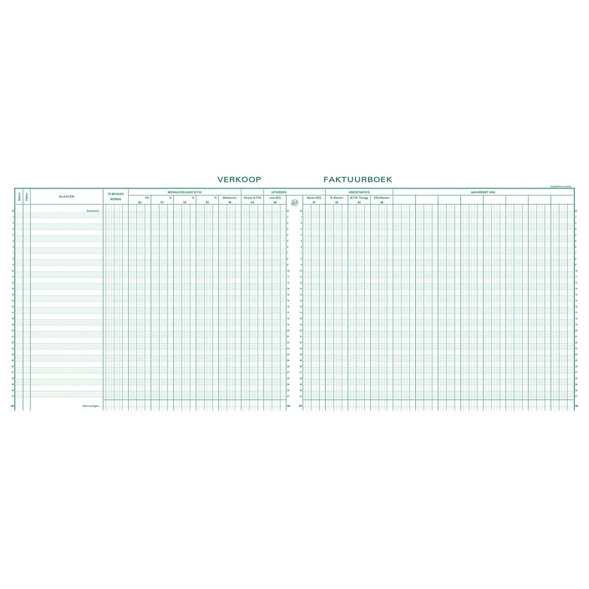 Exacompta -  register verkoop, ft 27 x 32 cm, Nederlandstalig