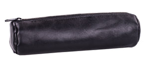 Oxford -  Pennenetui  22x6cm leer rond zwart | 12 stuks