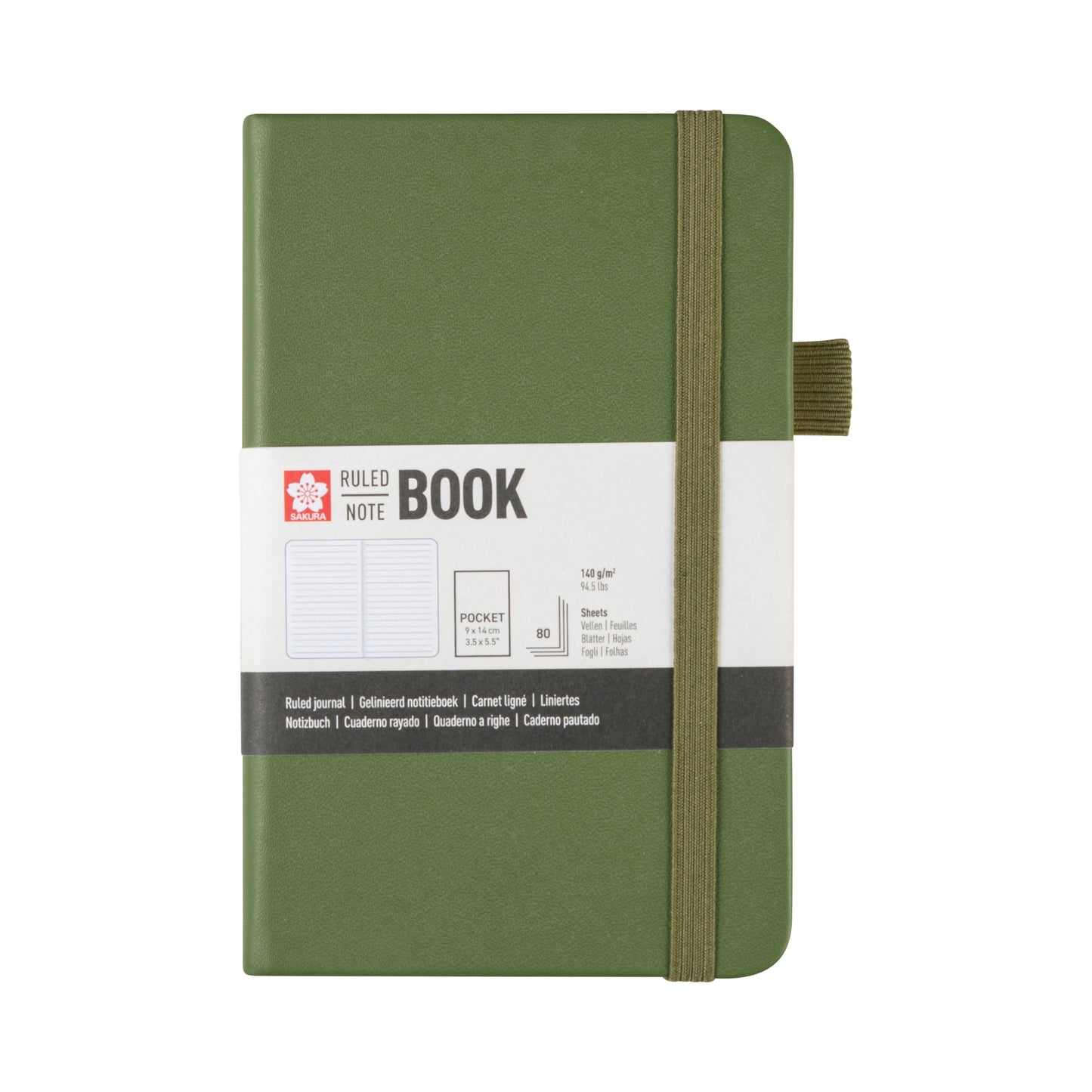 Sakura -  Notitieboek pocket lijn dennennaald | 3 stuks