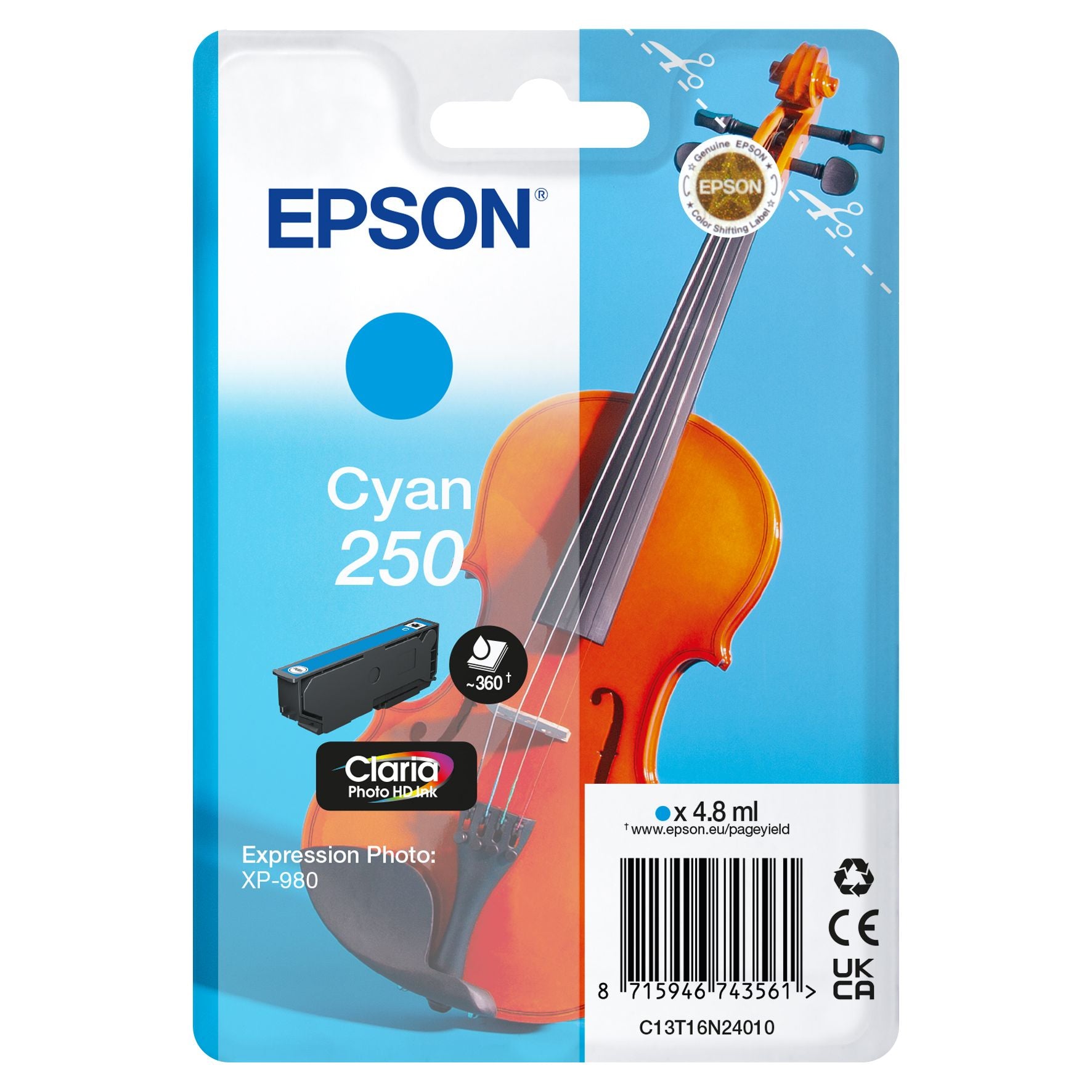 Epson -  Inktcartridge  250 t16n24 blauw | 10 stuks