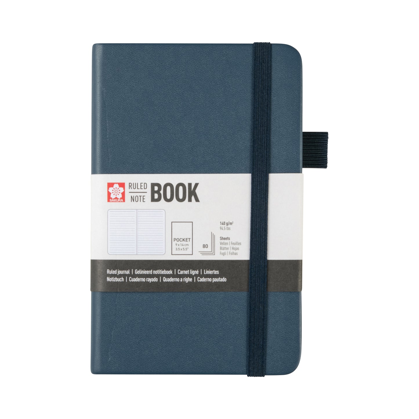 Sakura -  Notitieboek pocket lijn donker indigo