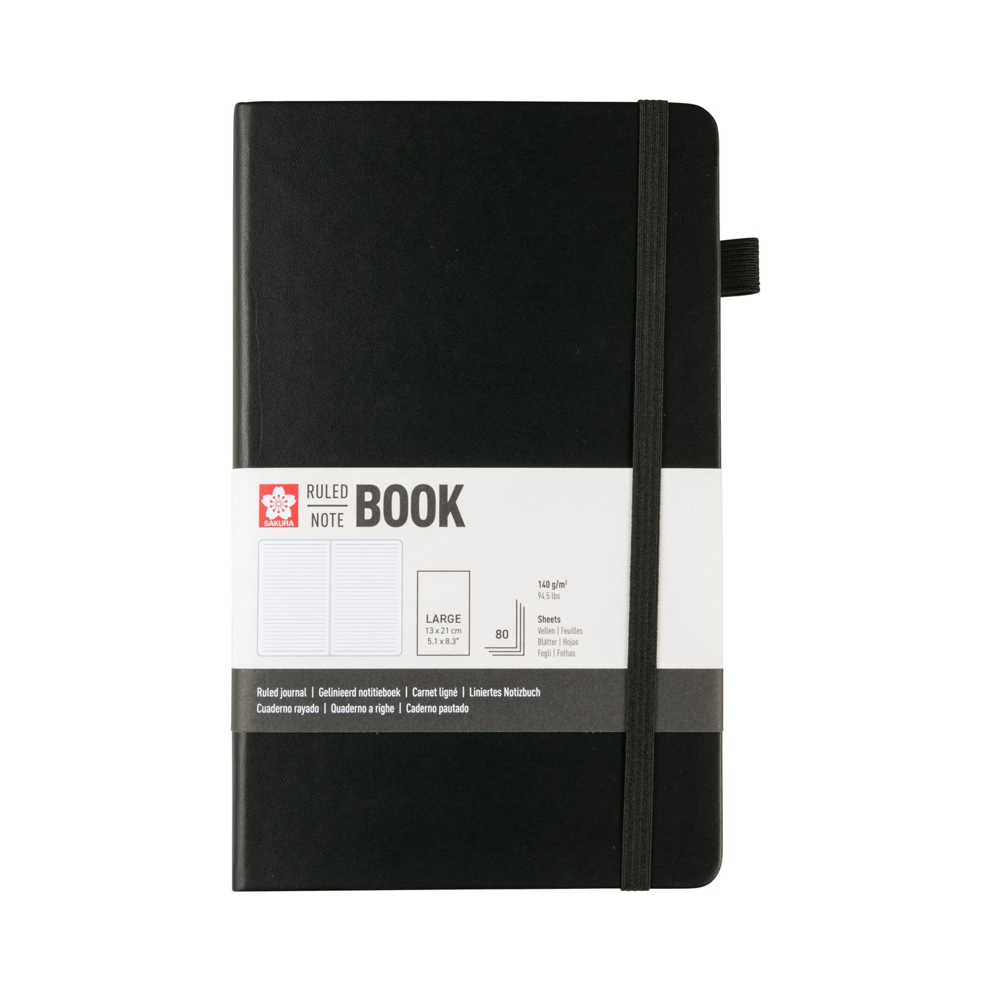 Sakura -  Notitieboek large lijn zwart | 3 stuks