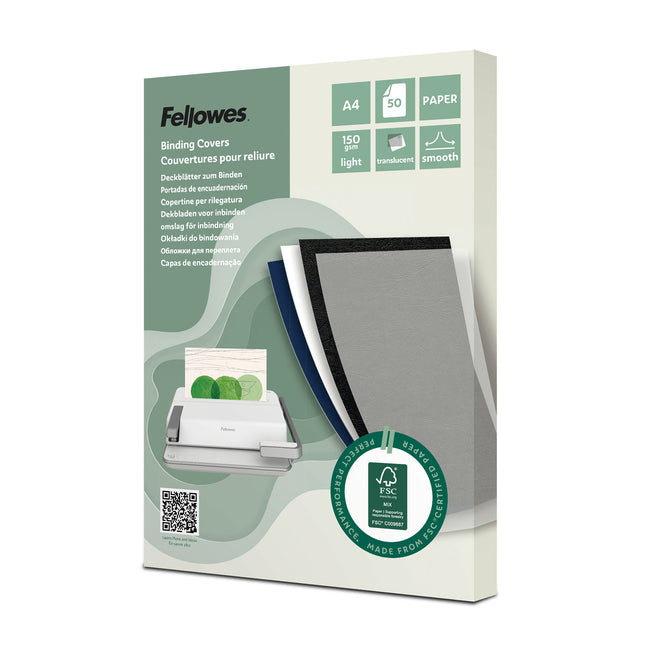Fellowes -  Voorblad  a4 fsc translucent papier 150gr
