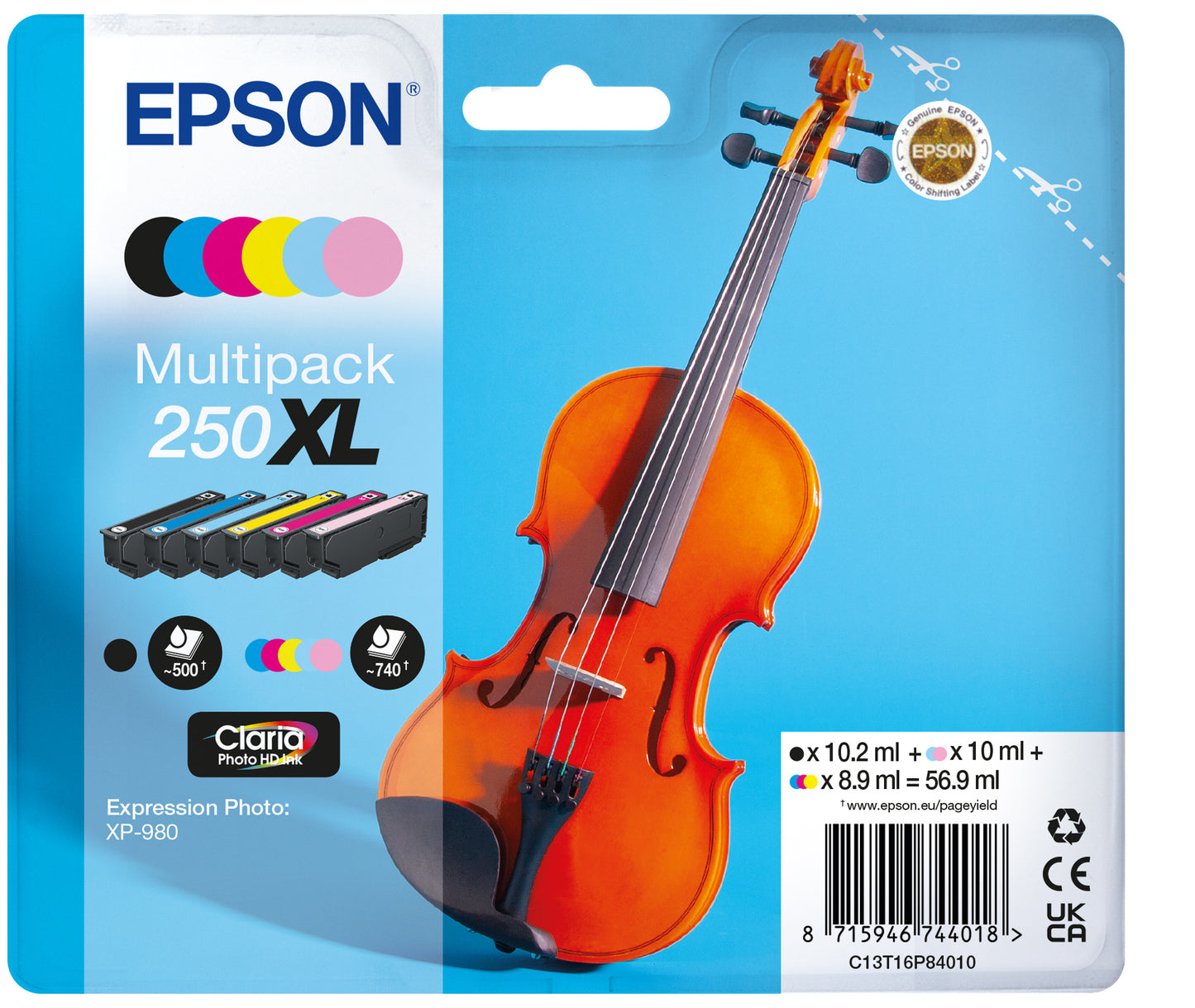 Epson -  Inktcartridge  250xl t16p84 zwart + 5 kleuren
