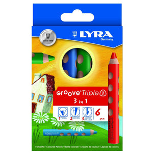 LYRA -  Kleurpotlood  groove triple one 6 kleuren | 5 stuks