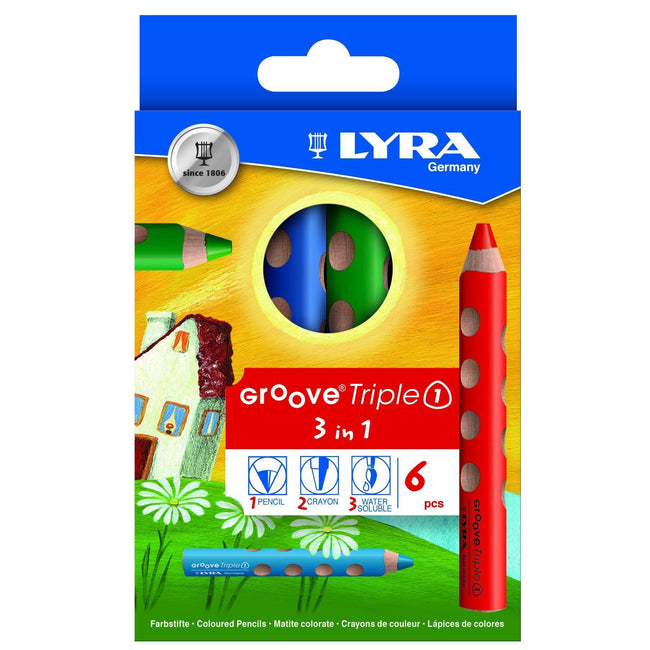 LYRA -  Kleurpotlood  groove triple one 6 kleuren | 5 stuks