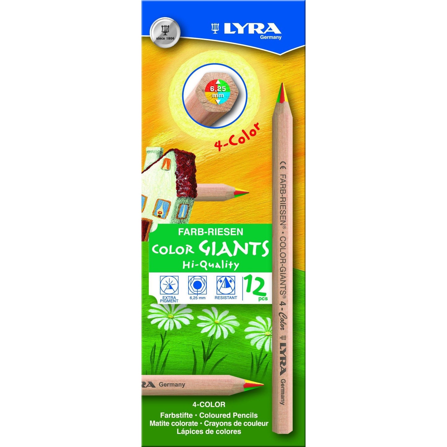 LYRA -  Kleurpotlood  color giants nature vierkleurig