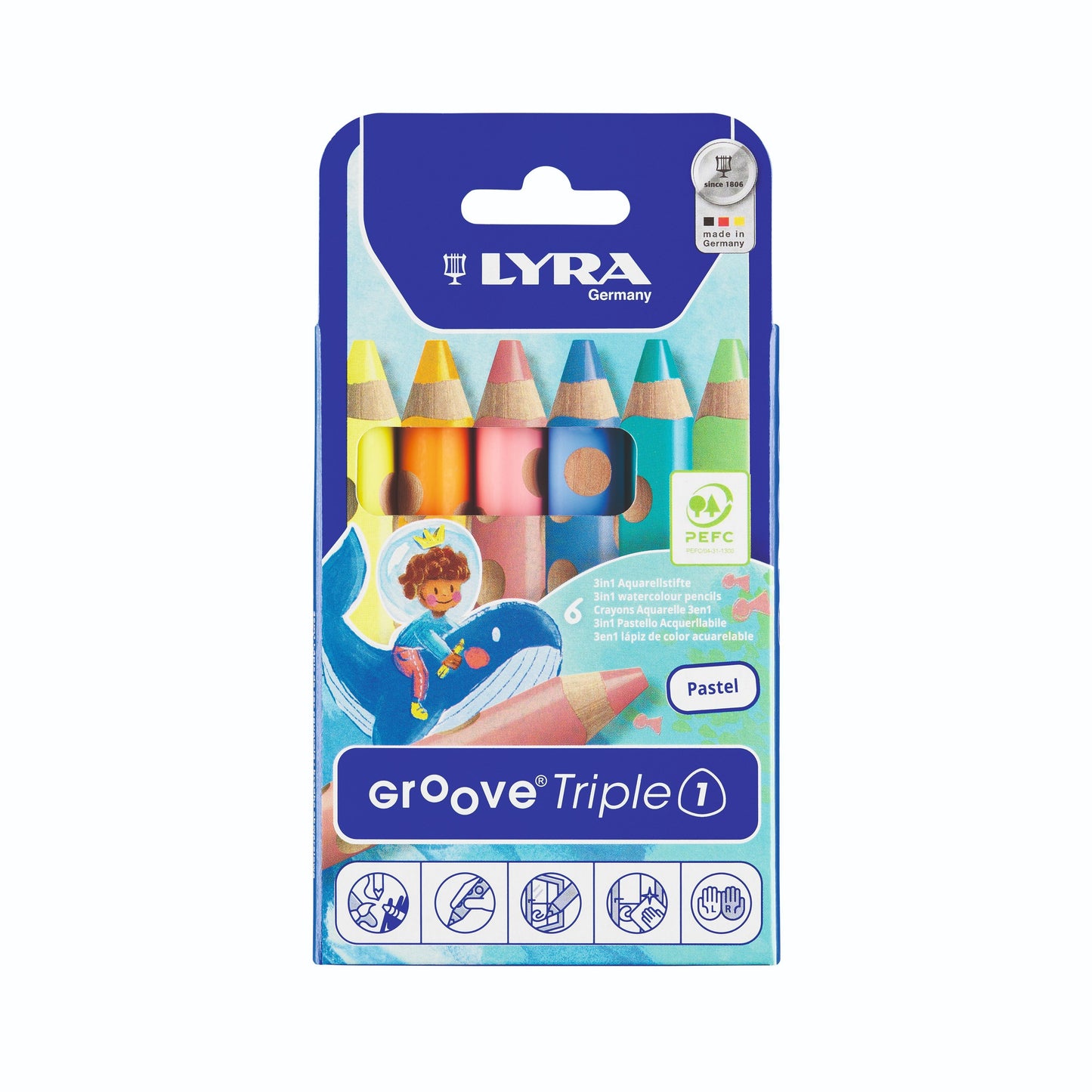 LYRA -  Kleurpotlood  groove triple one 6st pastel