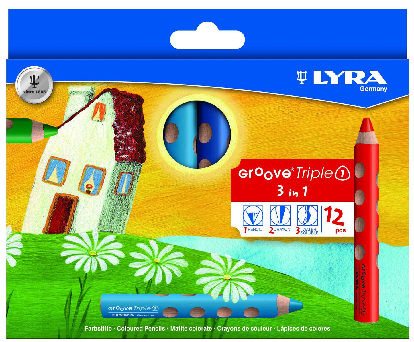 LYRA -  Kleurpotlood  groove triple one 12 kleuren