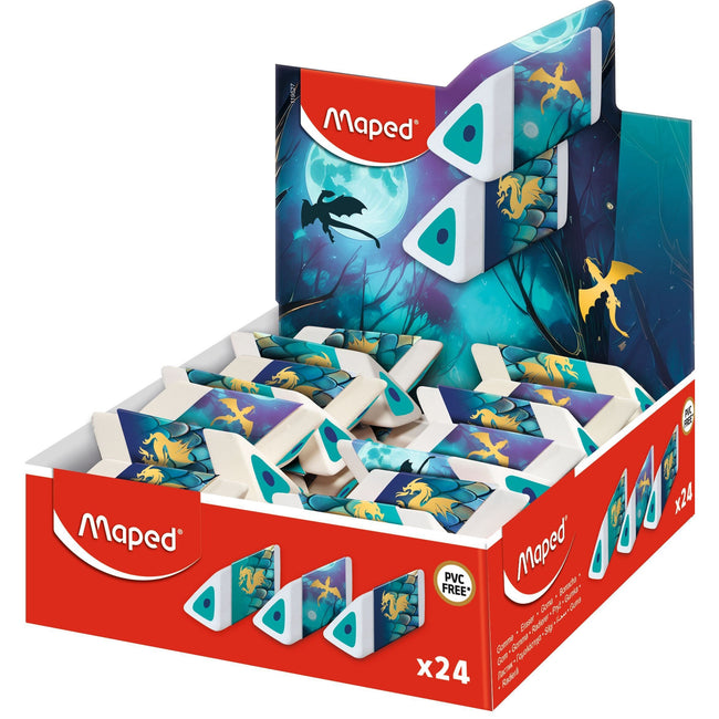 Maped -  Gum  dragon display 24 kleuren assorti