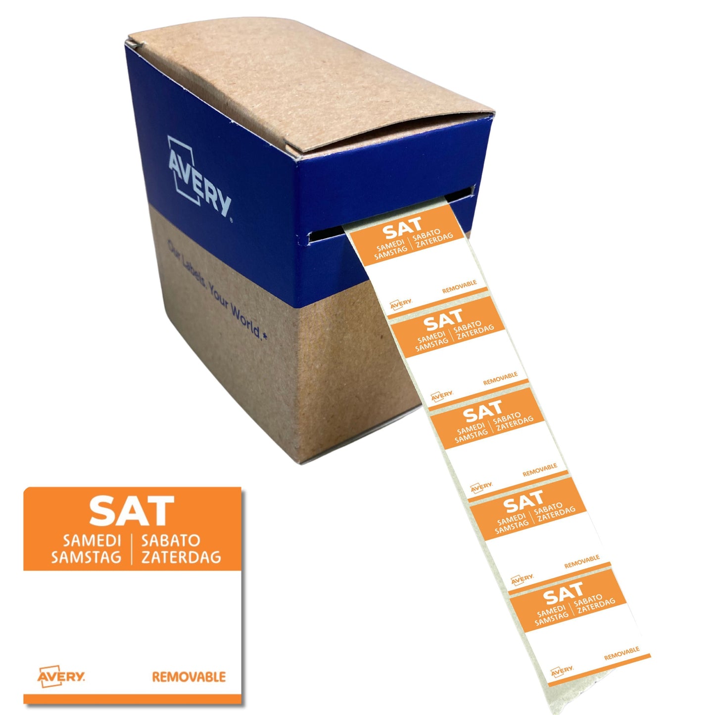 Avery -  Etiket  haccp zaterdag-oranje 25x25mm 1000st | 6 stuks