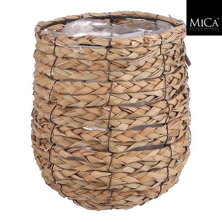 Mica Decorations -  Plantenmand mica avalon zeegras 21x18cm lichtbruin