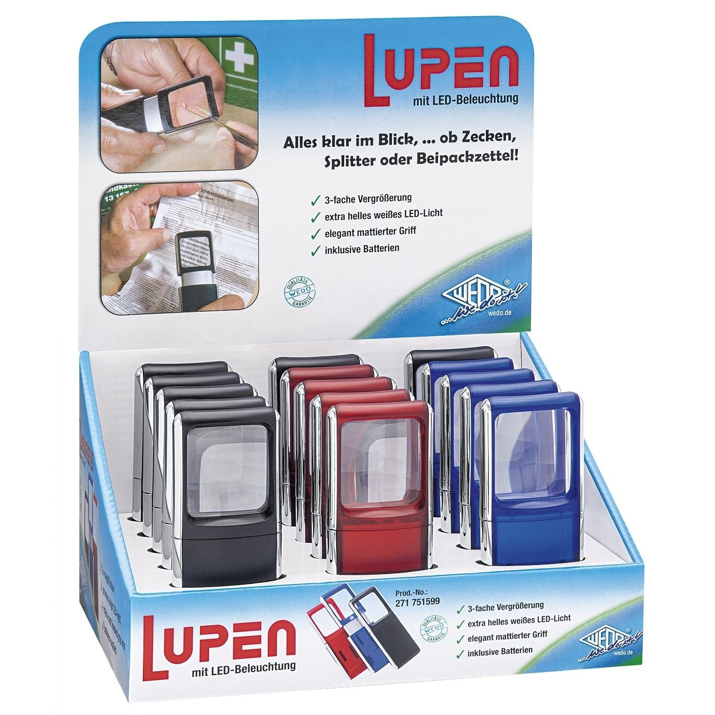 WEDO -  Loep  met led-verlichting | 15 stuks