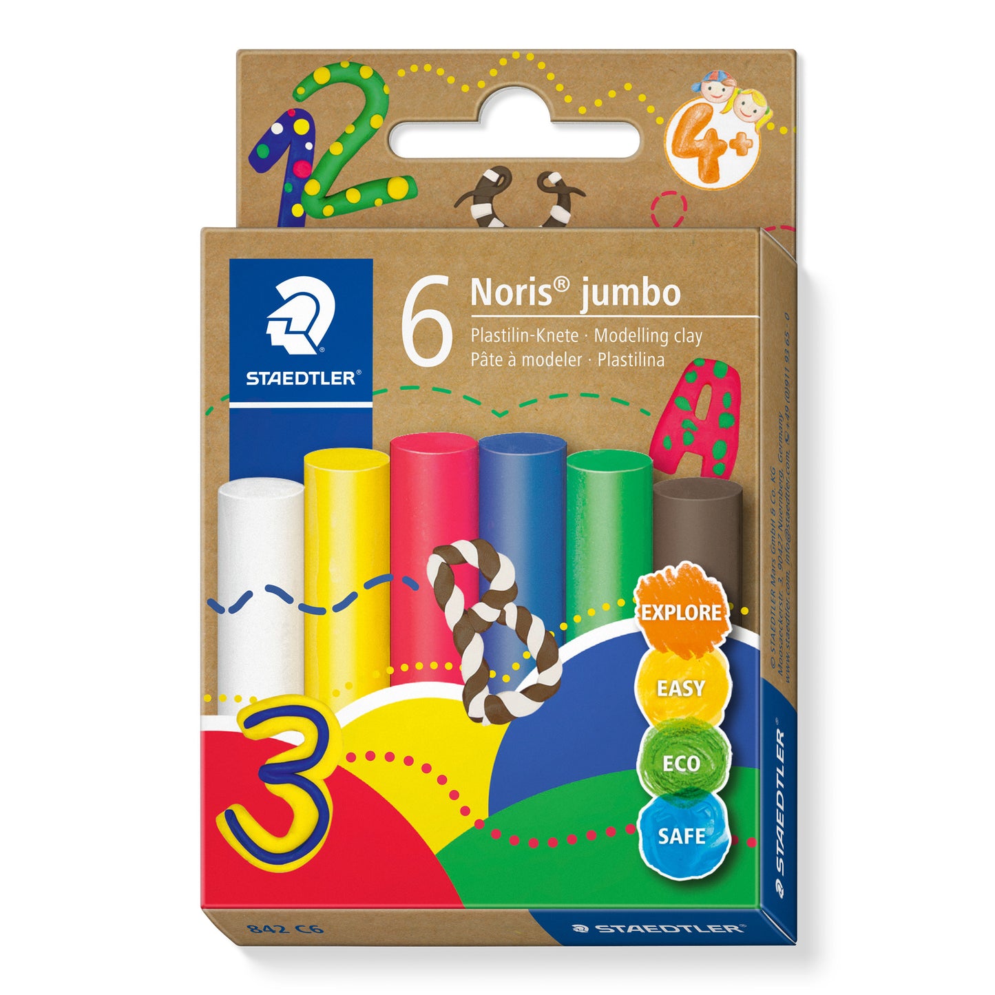 Staedtler -  Boetseerklei noris jumbo set à 6 kleuren
