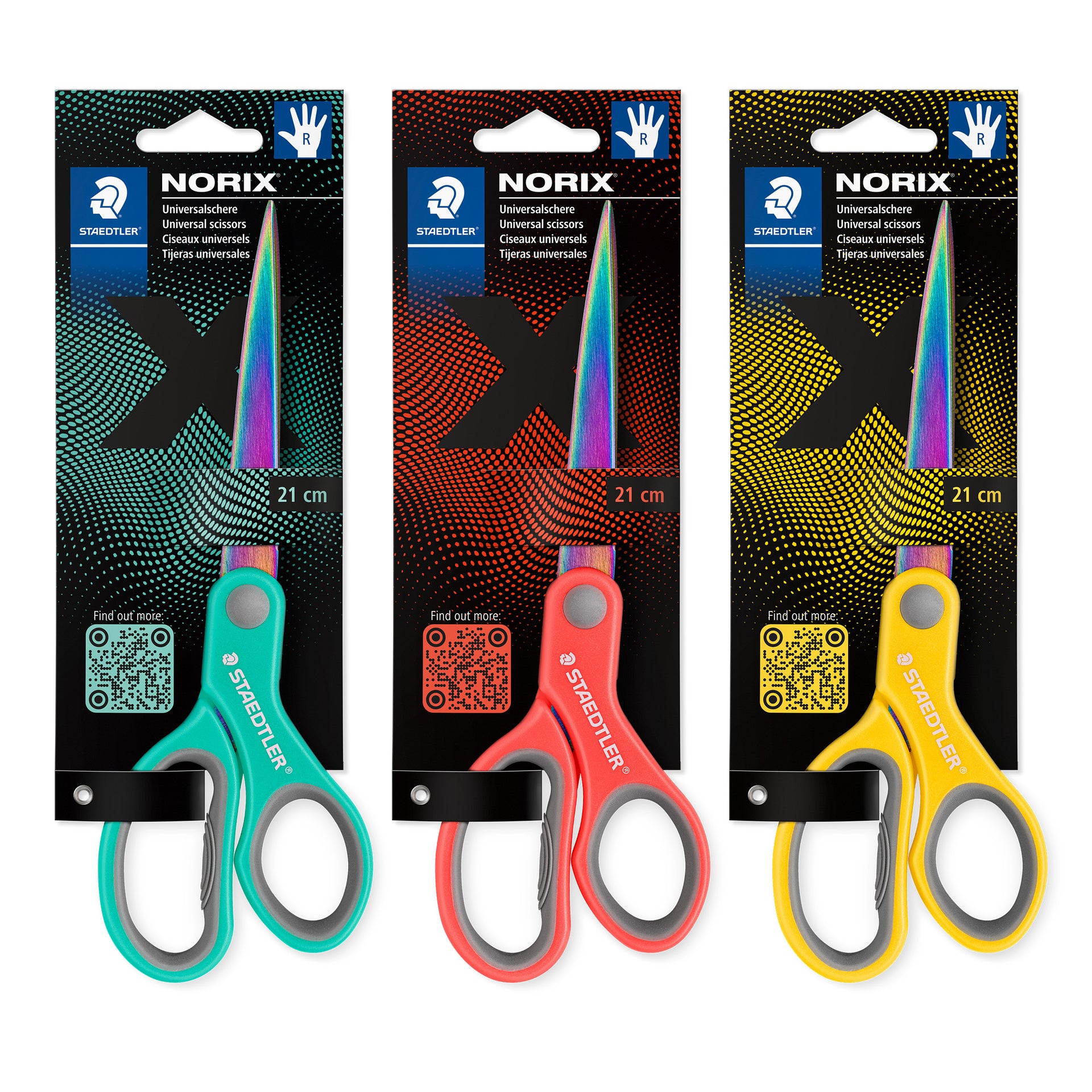 Staedtler -  Schaar norix 21cm 3 kleuren assorti