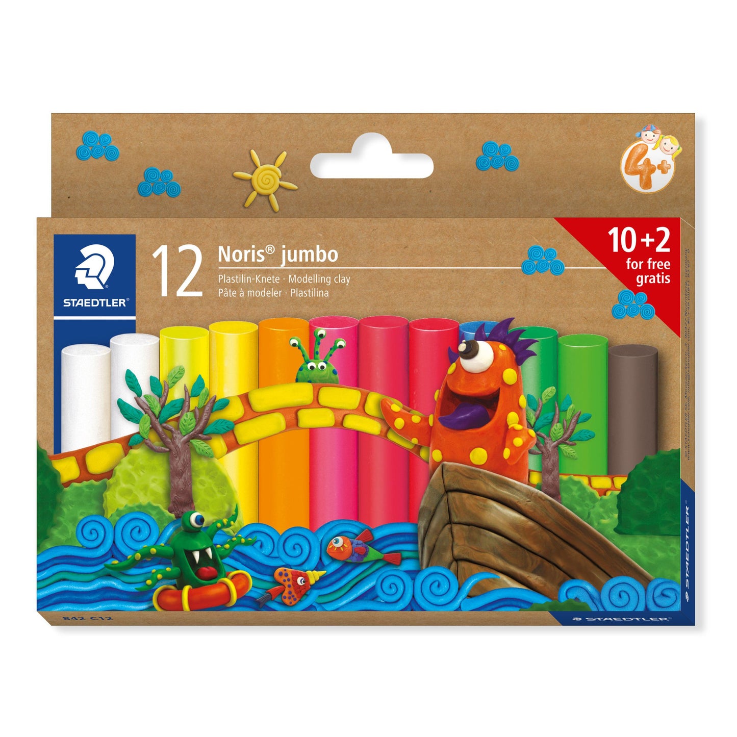 Staedtler -  Boetseerklei noris jumbo set 12 kleuren