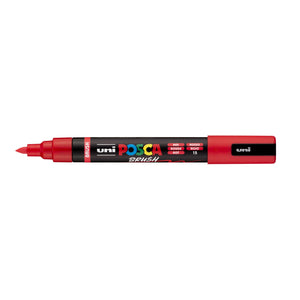Posca -  Paintmarker uni  pc-5br brushpunt m rood | 6 stuks