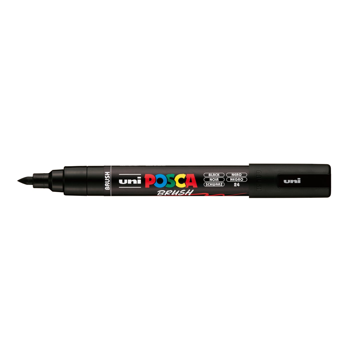 Posca -  Paintmarker uni  pc-5br brushpunt m zwart | 6 stuks