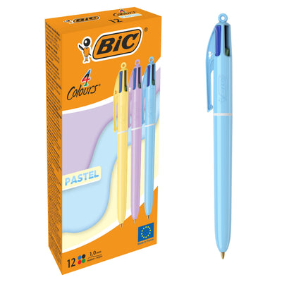 BIC -  Balpen  4-kleuren m pastel assorti