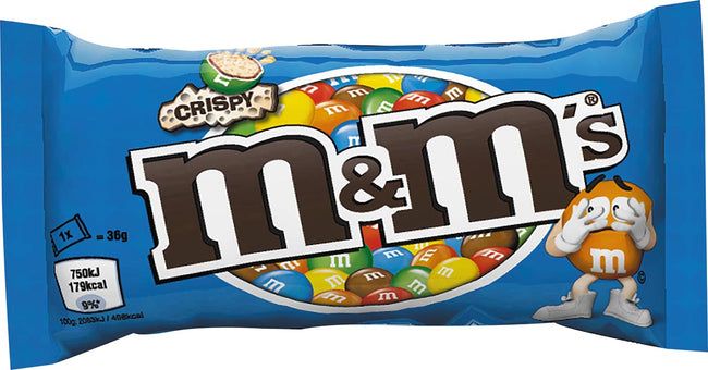 M&M - M m's Crispy, 36 g de sac, paquet de 24 pièces