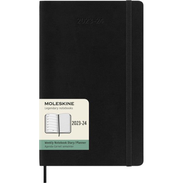 Agenda 2023/2024 Moleskine 18m Planer Weekly 7day/1 Seite groß 130x210mm Soft Cover Schwarz