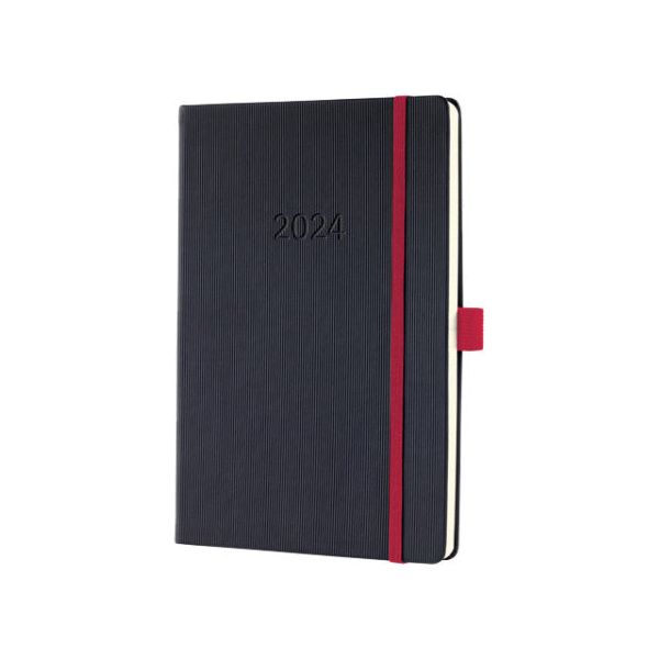 SIGEL - AGENDA 2024 SIGEL Conceptum A5 7D / 2P Black | 1 pièce | 3 pièces