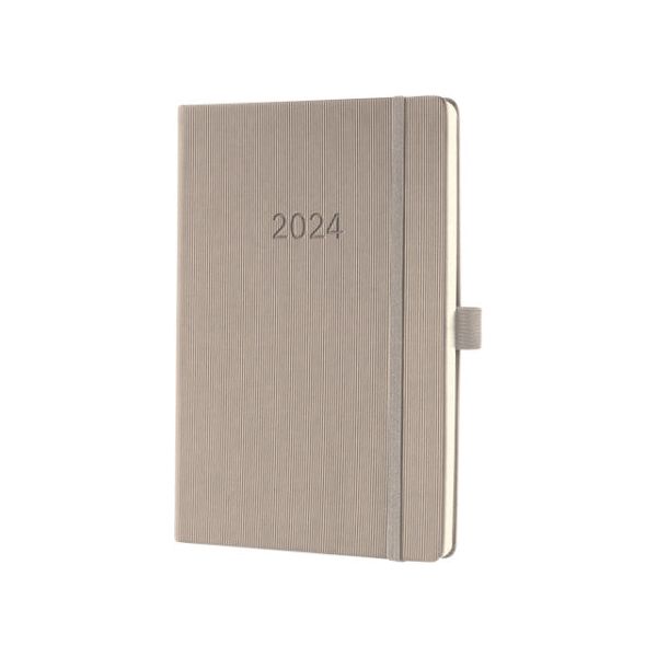 SIGEL - AGENDA 2024 SIGEL Conceptum A5 7d / 2p Taupe | 1 pièce | 3 pièces