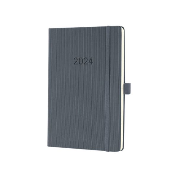 Agenda 2024 SIGEL Conceptum A5 7 jours / 2 pages gris foncé