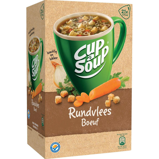 Cup A Soup -  Cup-a-Soup rundvlees, pak van 21 zakjes